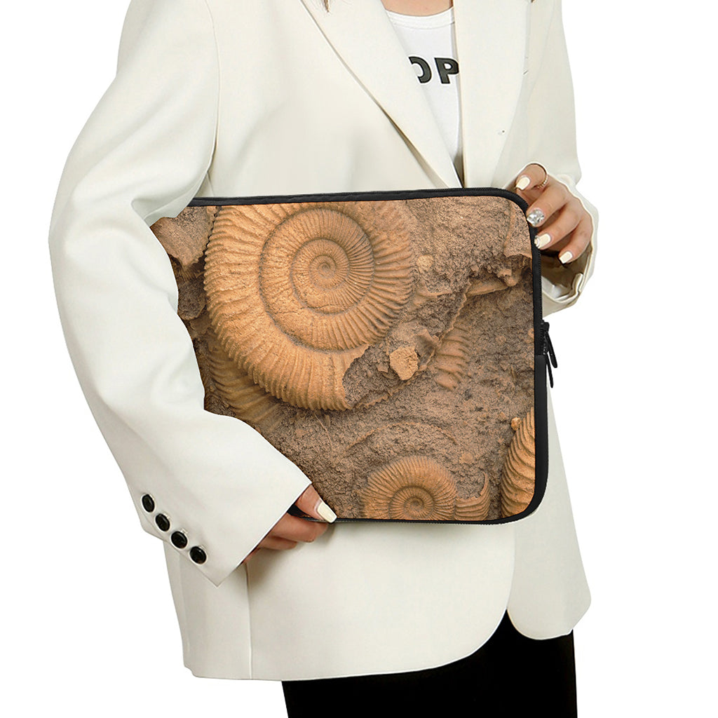 Ammonite Shell Fossil Print Laptop Sleeve