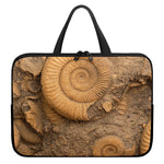 Ammonite Shell Fossil Print Laptop Sleeve With Handle
