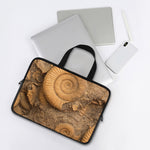 Ammonite Shell Fossil Print Laptop Sleeve With Handle