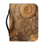 Ammonite Shell Fossil Print Leather Bible Cover