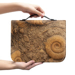 Ammonite Shell Fossil Print Leather Bible Cover