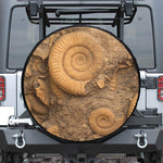 Ammonite Shell Fossil Print Leather Spare Tire Cover