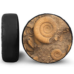 Ammonite Shell Fossil Print Leather Spare Tire Cover