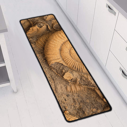Ammonite Shell Fossil Print Long Kitchen Mat