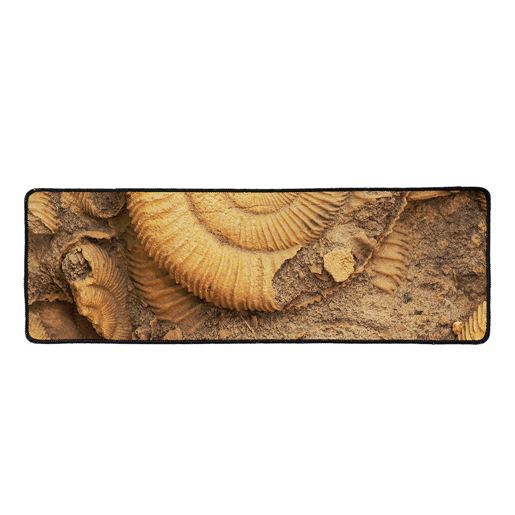 Ammonite Shell Fossil Print Long Kitchen Mat