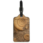 Ammonite Shell Fossil Print Luggage Tag
