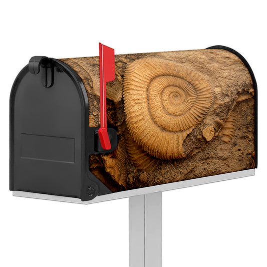Ammonite Shell Fossil Print Mailbox Cover