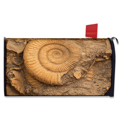 Ammonite Shell Fossil Print Mailbox Cover