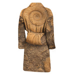 Ammonite Shell Fossil Print Men's Bathrobe