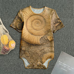 Ammonite Shell Fossil Print Men's Bodysuit