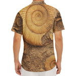 Ammonite Shell Fossil Print Men's Deep V-Neck Shirt