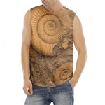 Ammonite Shell Fossil Print Men's Fitness Tank Top