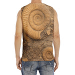 Ammonite Shell Fossil Print Men's Fitness Tank Top