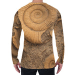 Ammonite Shell Fossil Print Men's Long Sleeve T-Shirt
