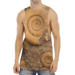 Ammonite Shell Fossil Print Men's Muscle Tank Top