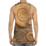Ammonite Shell Fossil Print Men's Muscle Tank Top