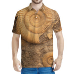 Ammonite Shell Fossil Print Men's Polo Shirt