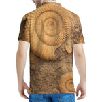 Ammonite Shell Fossil Print Men's Polo Shirt