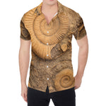 Ammonite Shell Fossil Print Men's Shirt