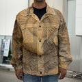 Ammonite Shell Fossil Print Men's Shirt Jacket