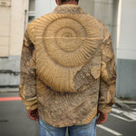 Ammonite Shell Fossil Print Men's Shirt Jacket