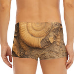 Ammonite Shell Fossil Print Men's Short Boxer Briefs