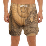 Ammonite Shell Fossil Print Men's Split Running Shorts