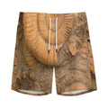 Ammonite Shell Fossil Print Men's Athletic Shorts
