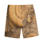 Ammonite Shell Fossil Print Men's Sports Shorts