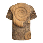 Ammonite Shell Fossil Print Men's Sports T-Shirt