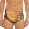 Ammonite Shell Fossil Print Men's Triangle Swim Briefs