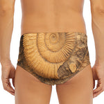 Ammonite Shell Fossil Print Men's Triangle Swim Briefs