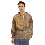 Ammonite Shell Fossil Print Men's Velvet Pullover Hoodie