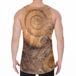 Ammonite Shell Fossil Print Men's Velvet Tank Top