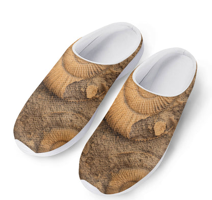 Ammonite Shell Fossil Print Mesh Casual Shoes