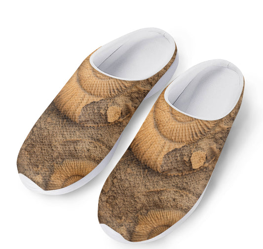 Ammonite Shell Fossil Print Mesh Casual Shoes