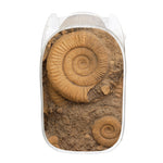 Ammonite Shell Fossil Print Mesh Laundry Hamper