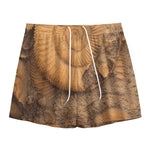 Ammonite Shell Fossil Print Mesh Shorts