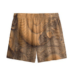 Ammonite Shell Fossil Print Mesh Shorts