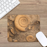 Ammonite Shell Fossil Print Mouse Pad