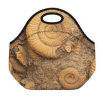Ammonite Shell Fossil Print Neoprene Lunch Bag
