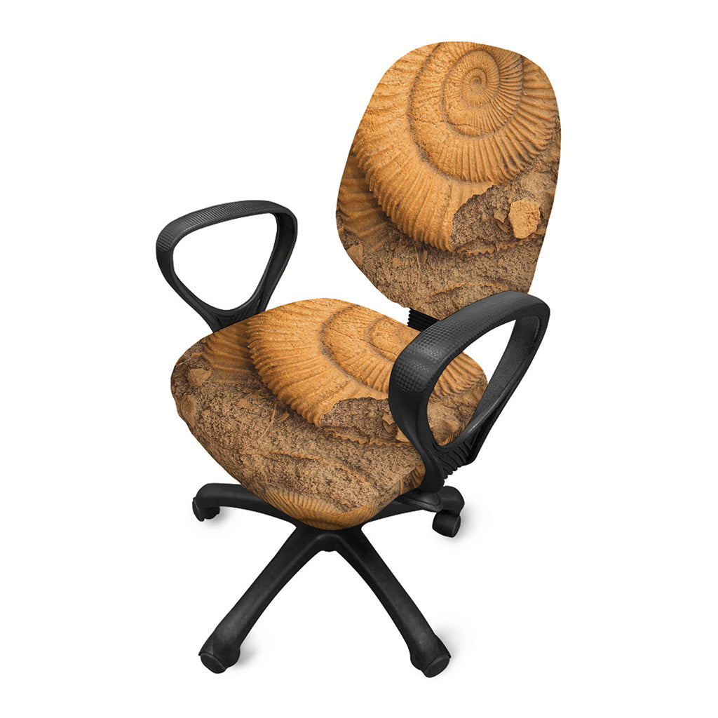 Ammonite Shell Fossil Print Office Chair Cover