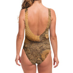 Ammonite Shell Fossil Print One Piece Swimsuit