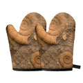 Ammonite Shell Fossil Print Oven Mitts