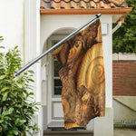Ammonite Shell Fossil Print Polyester Flag