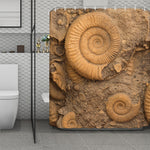 Ammonite Shell Fossil Print Polyester Shower Curtain