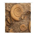 Ammonite Shell Fossil Print Polyester Shower Curtain