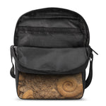 Ammonite Shell Fossil Print Rectangular Crossbody Bag