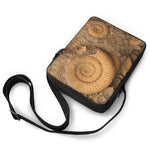Ammonite Shell Fossil Print Rectangular Crossbody Bag