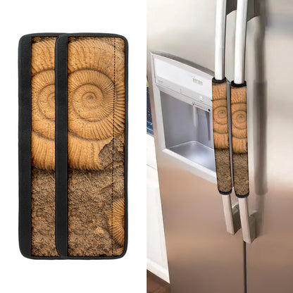 Ammonite Shell Fossil Print Refrigerator Handle Covers